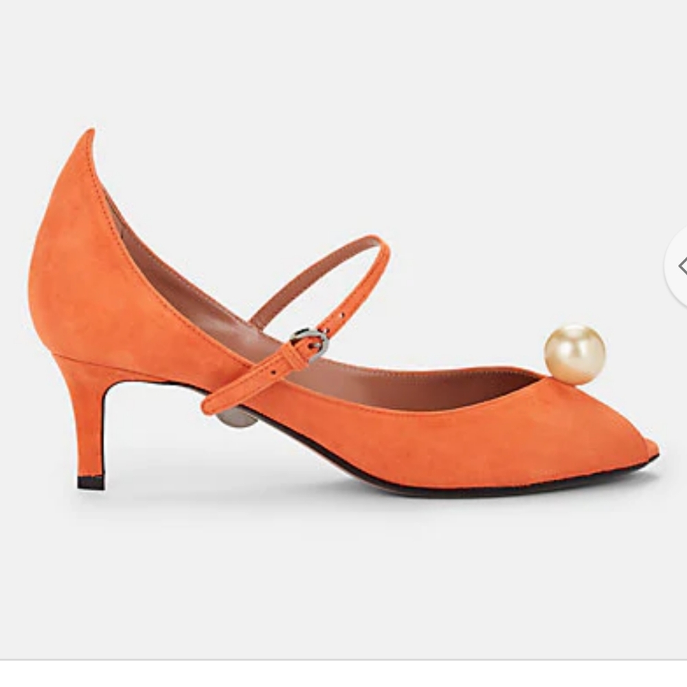 Designer peep toe pumps